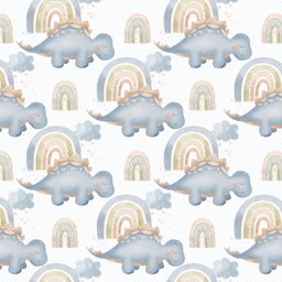 Papel de Parede Adesivo Dinossauro Baby Fundo Off White 15m - 1