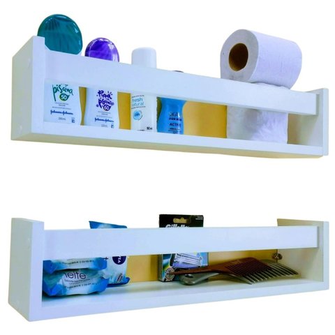 Estante De Banheiro Nicho Prateleira De Lavabo Mdf 55cm
