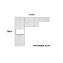 Ver imagem 2 de Kit Cozinha Modulada 3 Peças Bella (2aéreos+1paneleiro) C3p26 Nogal/cinza - Carraro