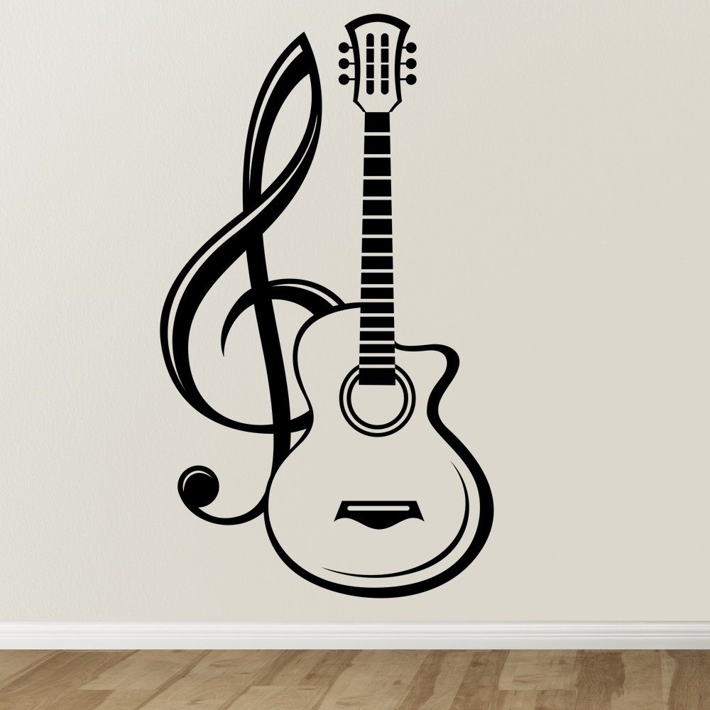 Adesivo de Parede Violão - 32 X 56 Cm | MadeiraMadeira