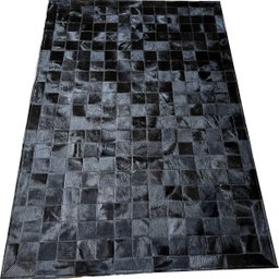 Tapete De Couro preto tingido 1,00x1,50 Com Bordas - 1