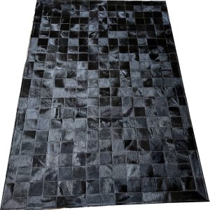 Tapete De Couro preto tingido 1,00x1,50 Com Bordas