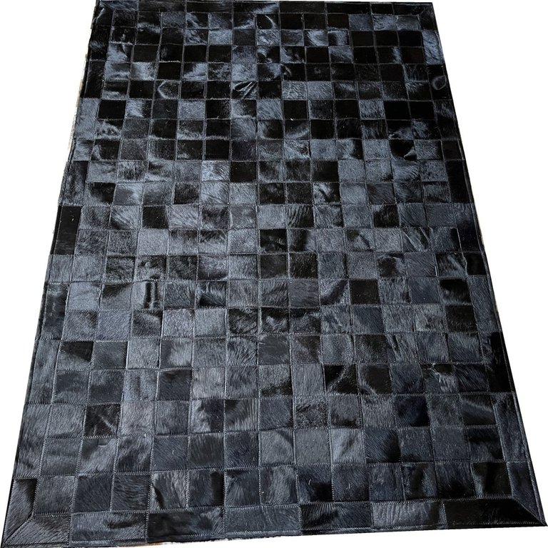 Tapete De Couro preto tingido 1,00x1,50 Com Bordas Tapete De Couro preto tingido 1,00x1,50 Com Bordas