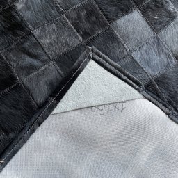 Tapete De Couro preto tingido 1,00x1,50 Com Bordas - 3