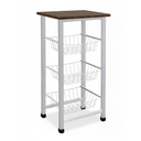 Ver imagem 1 de Fruteira de Chão Cozinha Metal/madeira com Suporte 3 Cestos Branco Malaga