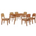 Ver imagem 2 de Mesa de Jantar Copper 180cm Tampo MDF Laminado 6 Cadeiras Turim 07/Naturalle/Naturalle
