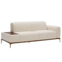 Ver imagem 1 de Sofá Molino 3 Lugares 180cm C/mesa Auxiliar Direito Pés Ouro.f Bouclé Off White - Nexta Casa