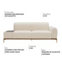 Ver imagem 3 de Sofá Molino 3 Lugares 180cm C/mesa Auxiliar Direito Pés Ouro.f Bouclé Off White - Nexta Casa