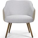 Ver imagem 6 de Kit 02 Poltronas Jade Tressê Pés Palito Corano Bege/Algodão Cinza - Nexta Casa