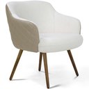 Ver imagem 3 de Kit 02 Poltronas Jade Tressê Pés Palito Corano Bege/Algodão Cinza - Nexta Casa