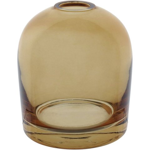 Vaso Decorativo de Vidro Âmbar 10x8x8cm Enfeite Sala Mesa Estante Aparador
