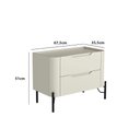 Ver imagem 3 de Mesa de Cabeceira 51cm com 2 Gavetas e Pés em Metal 100% MDF