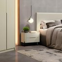 Ver imagem 5 de Mesa de Cabeceira 51cm com 2 Gavetas e Pés em Metal 100% MDF