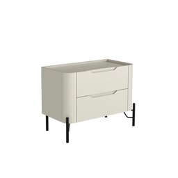 Mesa de Cabeceira 51cm com 2 Gavetas e Pés em Metal 100% MDF - 2