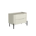 Ver imagem 2 de Mesa de Cabeceira 51cm com 2 Gavetas e Pés em Metal 100% MDF