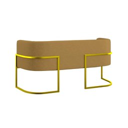 Kit 2 Poltronas + Sofá 2 Lugares Base de Metal Gold Balaqui - 6
