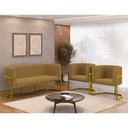Ver imagem 2 de Kit 2 Poltronas + Sofá 2 Lugares Base de Metal Gold Balaqui
