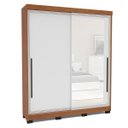 Ver imagem 2 de Roupeiro Valência 2 Portas Correr com Espelho 177x213cm Freijó/Branco 240853