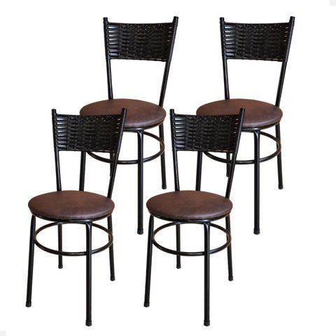 Conjunto 4 Cadeiras para Cozinha Viena:marrom
