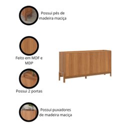 Buffet Clássico Grande para Sala de Jantar Elegance Lukaliam:jequitiba - 5