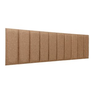 Cabeceira King Linho Marrom Placa Modulada Estofada Ripada Adesiva