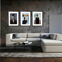 Ver imagem 1 de Kit 3 Quadros Grandes Magritte Collection 60x48cm:moldura Preta