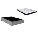 Ver imagem 1 de Cama Box Casal Cinza + Colchão Espuma D23 138x188x8