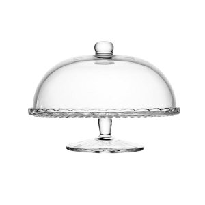 Prato Bolo com Pé de Vidro e Tampa Bangkok 29x21cm Wolff