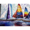 Quadro Pintura Tela artista barco vela óleo colorido 5230: 60cm (A) x 110cm (L) - 4