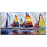 Quadro Pintura Tela artista barco vela óleo colorido 5230: 60cm (A) x 110cm (L) - 2