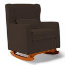 Ver imagem 6 de Poltrona Decorativa Sala de Estar Zoe com Base Balanço e Puff Suede Marrom - Abmaza