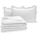 Ver imagem 1 de Cobre Leito Casal Padrão Bold Dupla Face 300 Fios 3 Peças - Branco