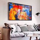 Ver imagem 1 de Quadro Decorativo Caixa Pincelada Colorida Tacolado Moldura Caixa 3cm Preta com Vidro 20 X 30cm