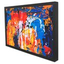 Ver imagem 3 de Quadro Decorativo Caixa Pincelada Colorida Tacolado Moldura Caixa 3cm Preta com Vidro 20 X 30cm