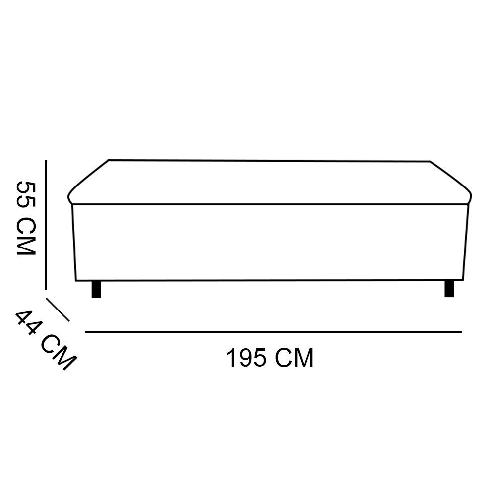 Kit Cabeceira e Calçadeira Baú King 1,95m Madrid Suede - Pallazio - Cinza - 4