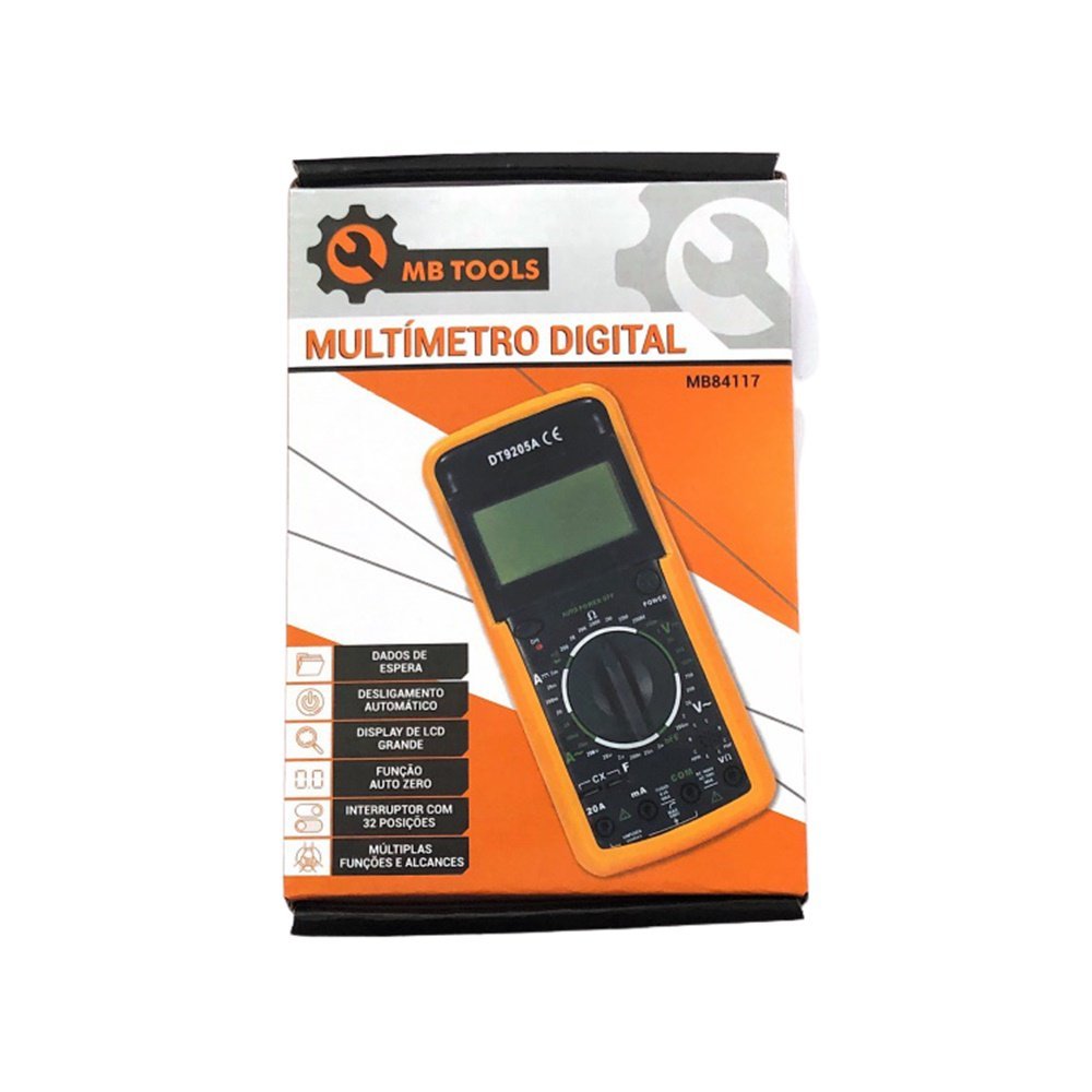 Multimetro Digitale DT9205A 32 Funzioni – Tester Elettrico Con Guaina Silicone, Supporto E Spegnimento Automatico