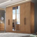 Ver imagem 4 de Guarda Roupa 100% Mdf 6 Portas com Espelho Cumaru