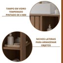 Ver imagem 5 de Gabinete Suspenso Banheiro Noruega 60cm com Cuba e Espelheira Treviso Marrom/Freijó