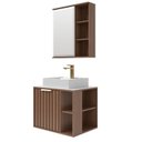 Ver imagem 2 de Gabinete Suspenso Banheiro Noruega 60cm com Cuba e Espelheira Treviso