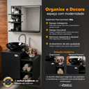 Ver imagem 2 de Gabinete Suspenso Banheiro com Cuba Íbis Preto Puxador Cromado