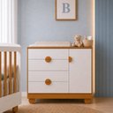 Ver imagem 1 de Cômoda Sapateira para Quarto de Bebê 100% MDF com Porta Apolo