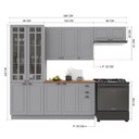 Ver imagem 4 de Armário de Cozinha Modulada Compacta Fidelitá Nara 100% MDF 4 Peças 280cm 12 Portas 2 Gavetas com