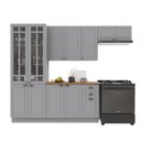 Ver imagem 2 de Armário de Cozinha Modulada Compacta Fidelitá Nara 100% MDF 4 Peças 280cm 12 Portas 2 Gavetas com
