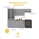 Ver imagem 5 de Armário de Cozinha Modulada Compacta Fidelitá Nara 100% MDF 4 Peças 280cm 12 Portas 2 Gavetas com