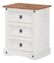 Ver imagem 2 de Mesa de Cabeceira Branco 3 Gavetas Madeira Maciça Branco