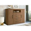 Ver imagem 1 de Cômoda Casal Master c/ 2 Portas 1 Nicho e 4 Gavetas Jatoba - Santos Andirá