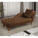 Ver imagem 3 de Divã Chesterfield Anna Recamier 160cm Via Encanto Veludo Marrom Lado Direito