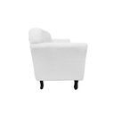 Ver imagem 5 de Kit Namoradeira + 1 Poltrona Decorativa Dália Couro Branco Pés Madeira Mz Decor
