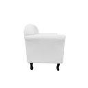 Ver mais imagens de Kit Namoradeira + 1 Poltrona Decorativa Dália Couro Branco Pés Madeira Mz Decor