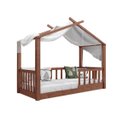 Ver imagem 2 de Cama Casinha Infantil Montessori de Madeira Maciça:Mogno